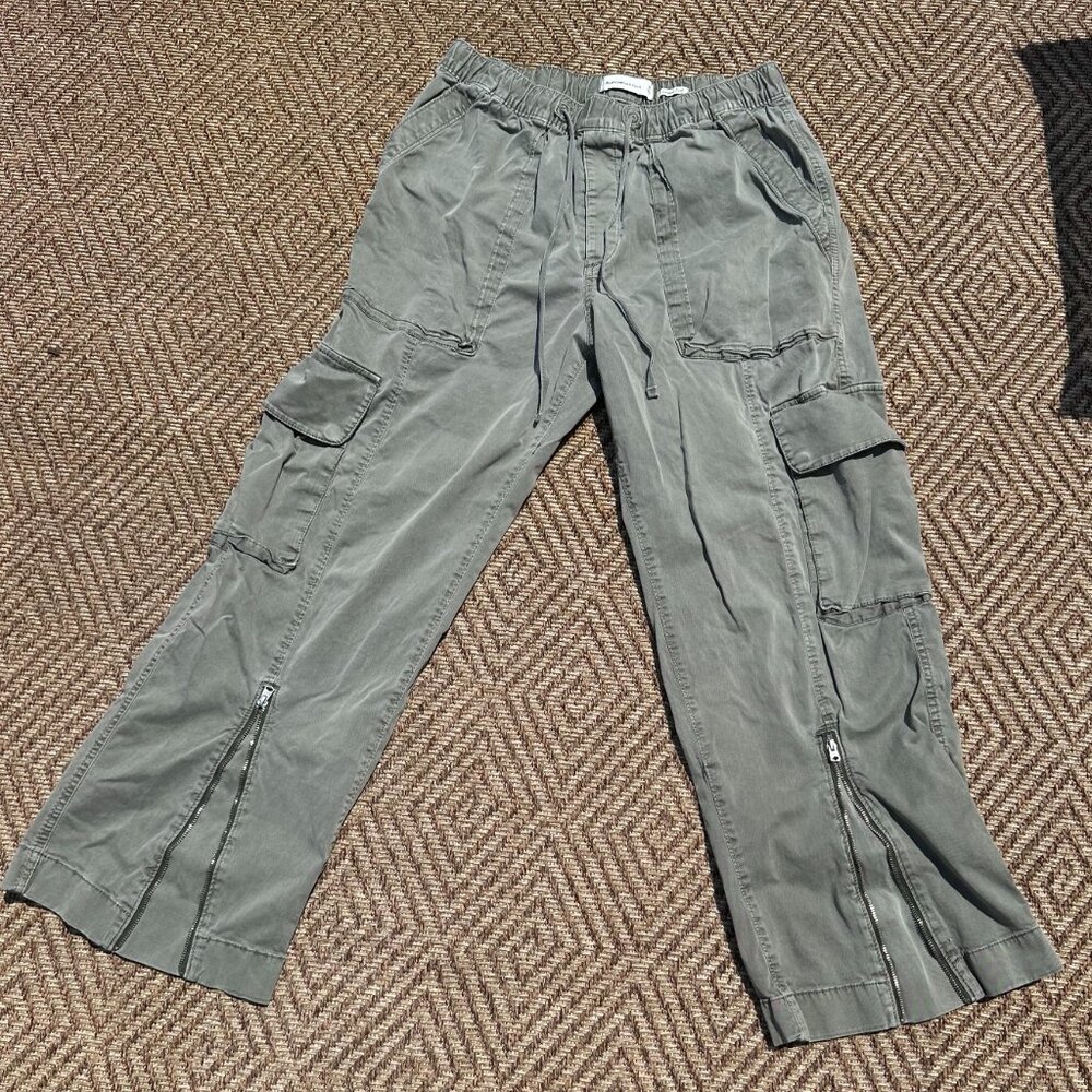 Abercrombie Baggy Cargo Pull-On Pants | Size M | Garment Dyed Gray-Green - Picture 2 of 4